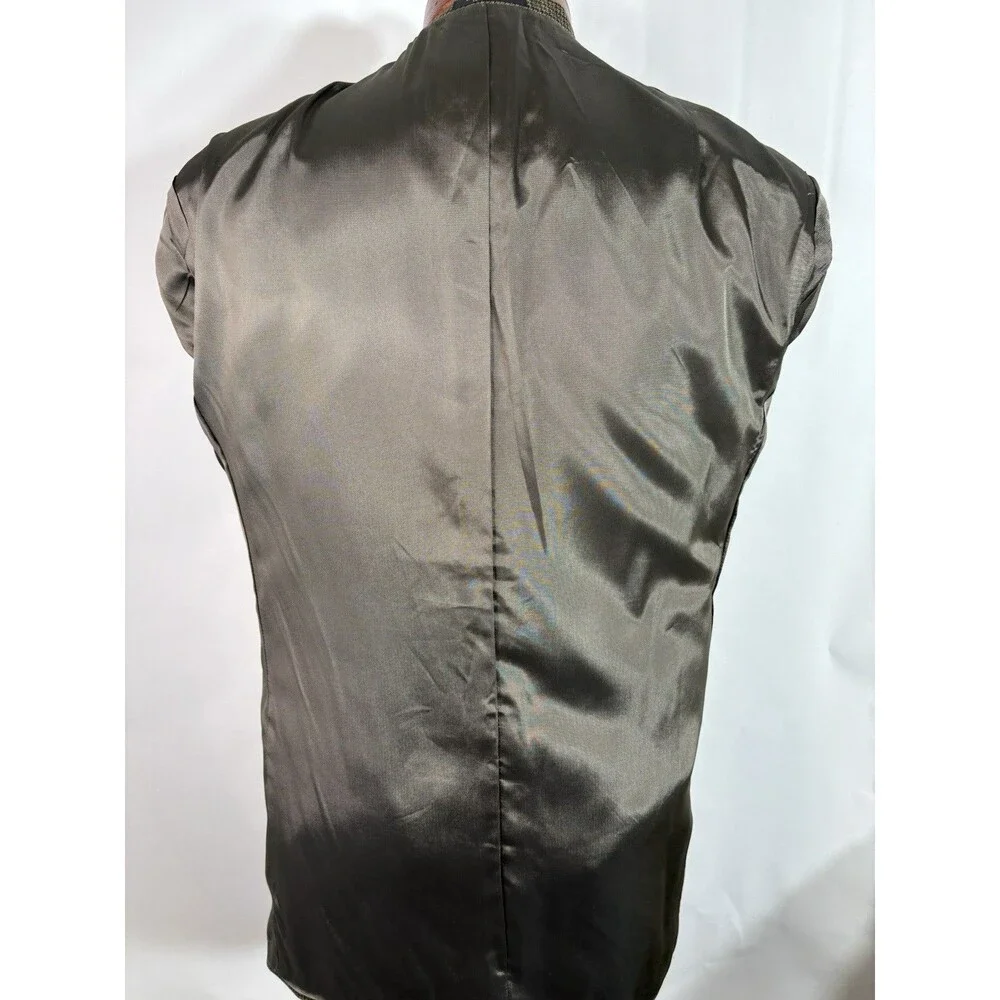 Vtg Oscar De La Renta Blazer Coat Mens 42R Olive Green Plaid Cashmere Wool Blend